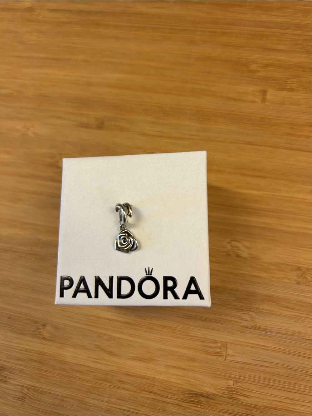 Pandora Silver Rose Dangle Charm - Silver